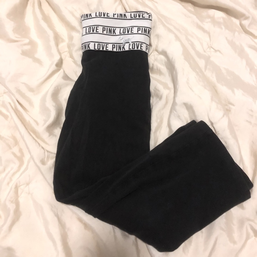 Yoga pants capris bling fold over waist
